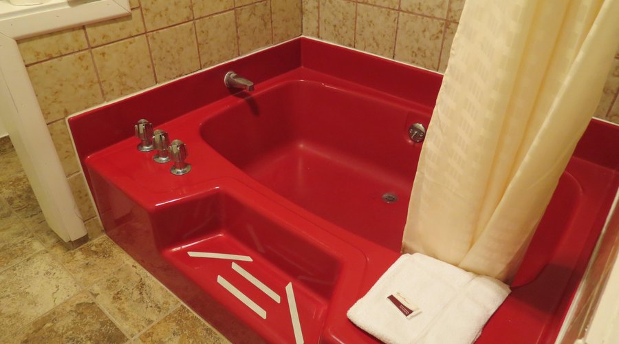 the big red tub in family suite