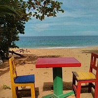 In front of the beach
