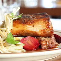 Flanc de porc braise au cidre