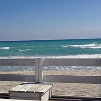 Our amazing view from the beachside patio deck at Lido Acqua