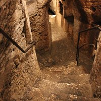 steep staircase leads to the center chamber