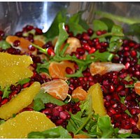 Pomegranate,orange & rocket salad-yum yum for summer