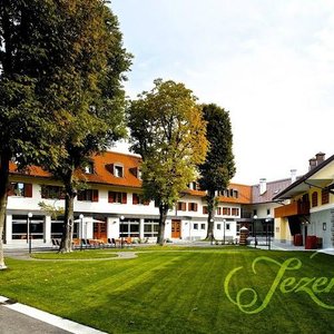 The yard of Dvor during summer time.