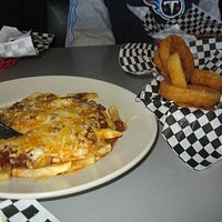 Chili Cheese Fries & Onion Rings