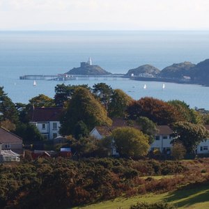 view over Swansea Bay from 18th tee