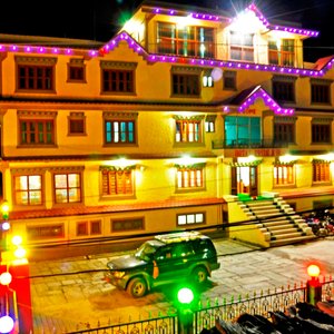 hotel at evening