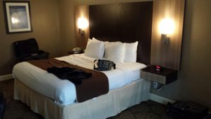 Aashram Hotel by Niagara River in Niagara Falls, image may contain: Dorm Room, Furniture, Bed, Handbag