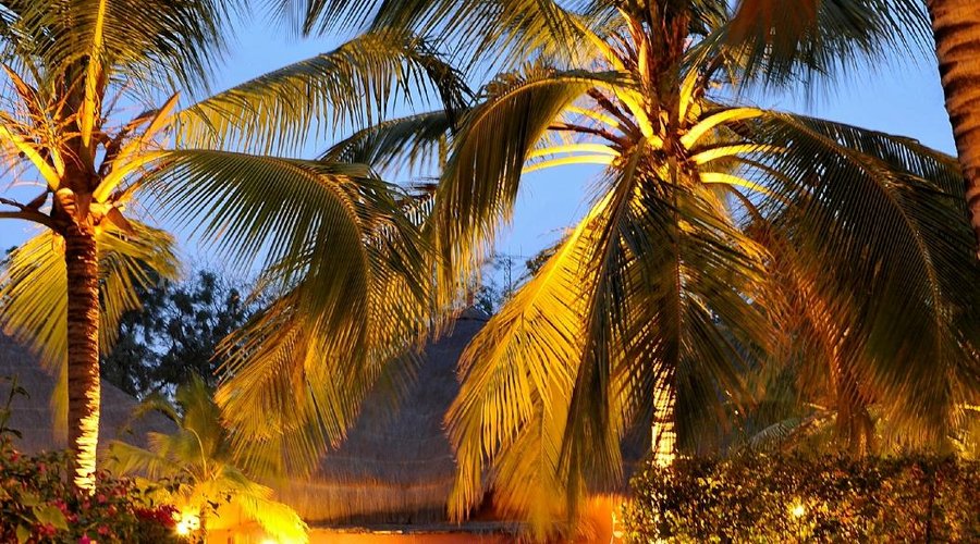 Arrivée à la piscine le soir