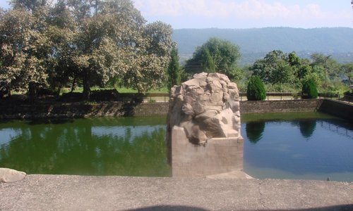 the lake in front