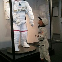 Up close with EVA suit.
