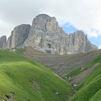 Il gruppo del Sassolungo dalla camminata del Col Rodella
