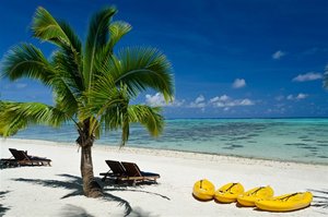Etu Moana Boutique Beach Villas in Aitutaki, image may contain: Summer, Tropical, Beach, Sea
