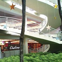 Garden stairs connecting ground to the top