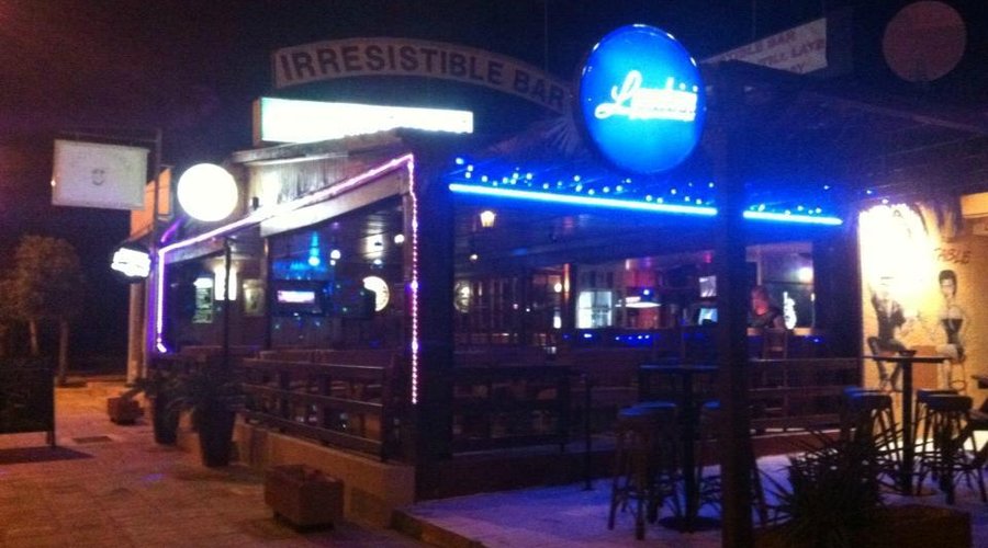 The front of the bar