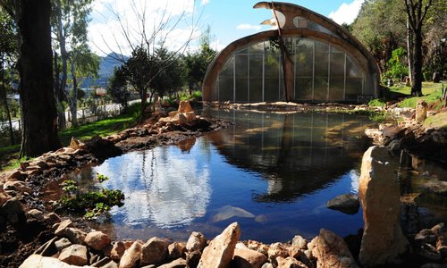 Hot house and rain water pond