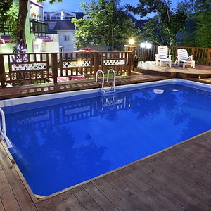night view in outside pool