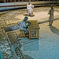 Life-sized sculptures provide context for the activities that once occurred in the villa