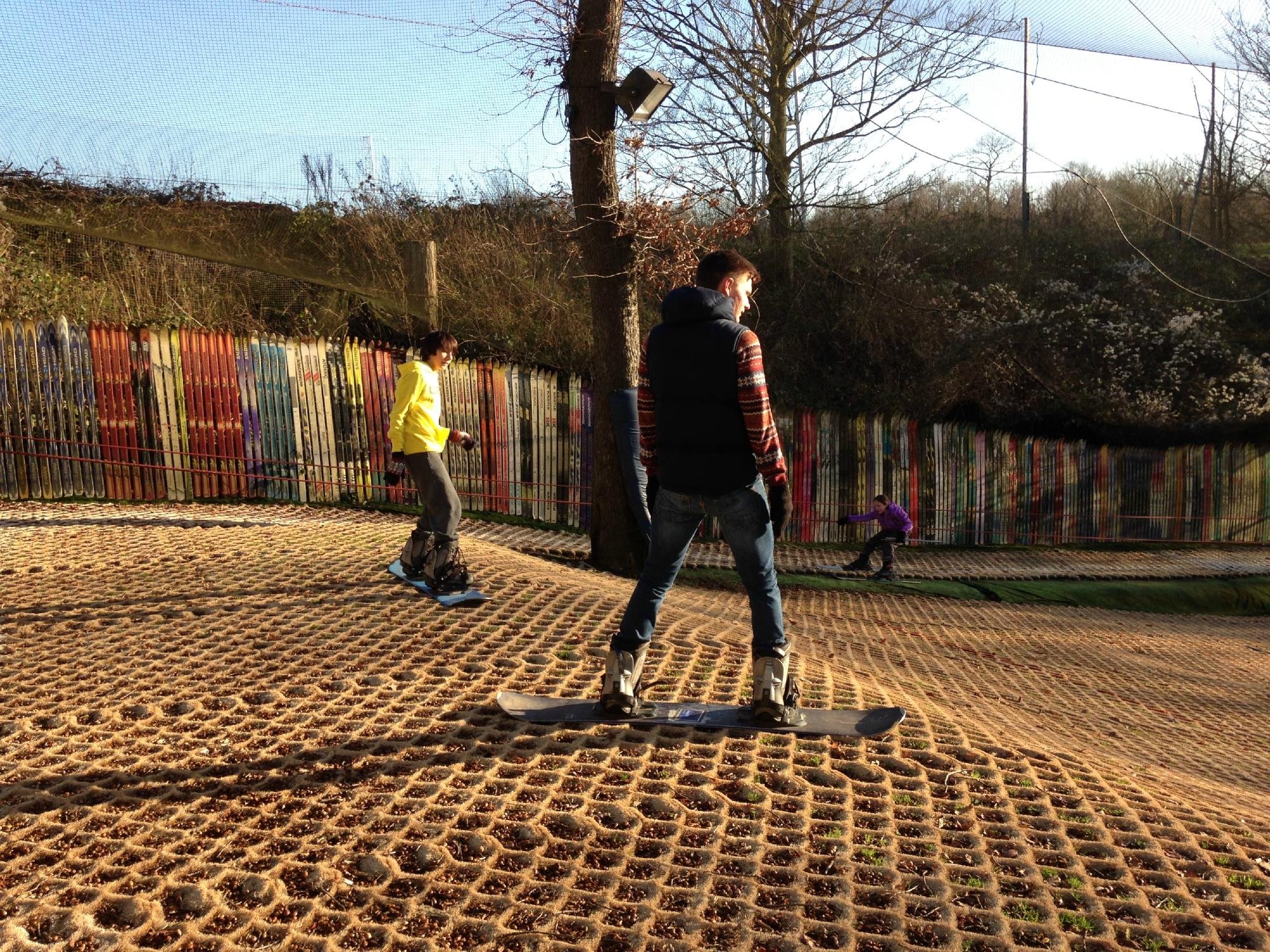 dry slope snowboarding