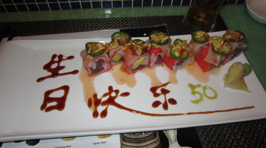 Sushi with birthday message