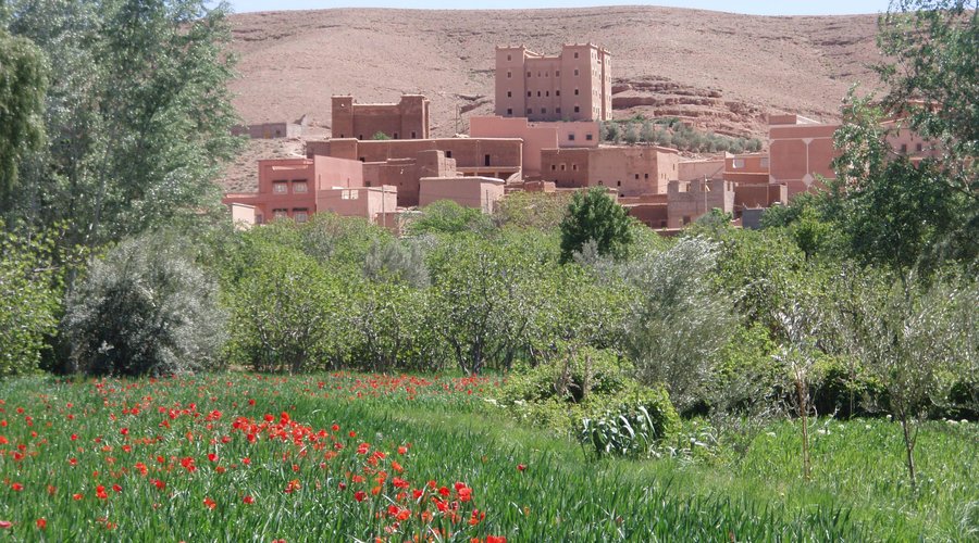 Vue sur la Kasbah La Jeanne lorsd'une balade sur les bords de l'oued Dades