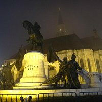 The statue at night