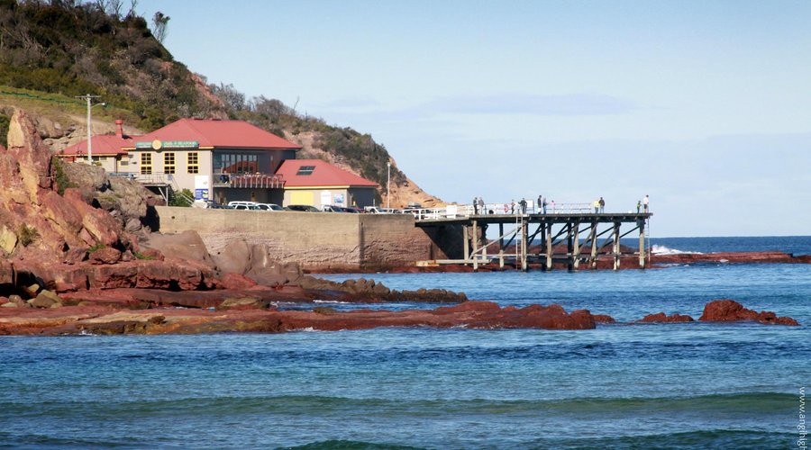 Looking back from Merimbula Bar