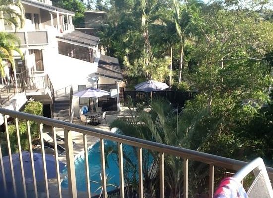 view over the pool from our apartment