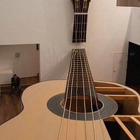 Giant model of a guitar inside the museum