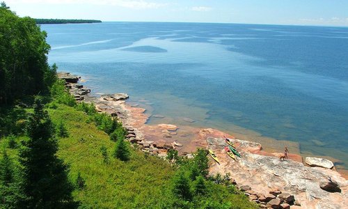 View from the lighthouse on Sand Island