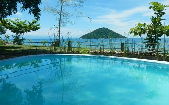 Swimming pool on the lake