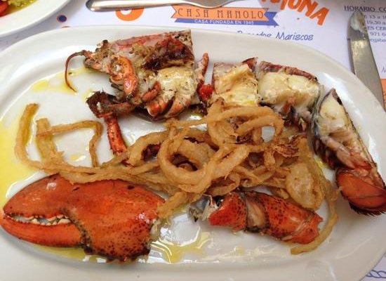 1/2 bogavante a la plancha.