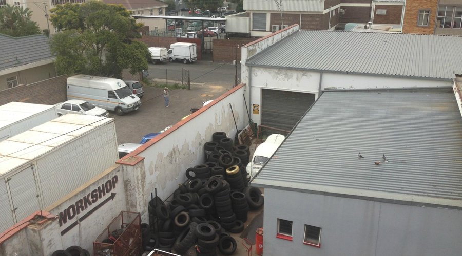 Room with a View of a Tire Yard