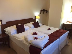 Hotel Bankov in Kosice, image may contain: Bed, Furniture, Cushion, Lamp
