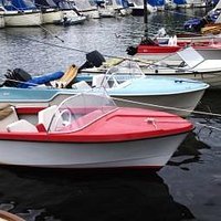 Classic plastic boats in the upcoming Museum Harbor. Photo Arve Lindvig