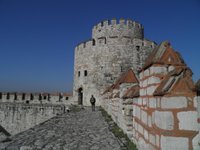 Vintage 19th century photograph: Yedikule Fortress (Turkish: Yedikule  Hisarı or Yedikule Zindanları; meaning Fortress of the Seven Towers, or  Dungeons of the Seven Towers, respectively) is a fortified historic  structure located in