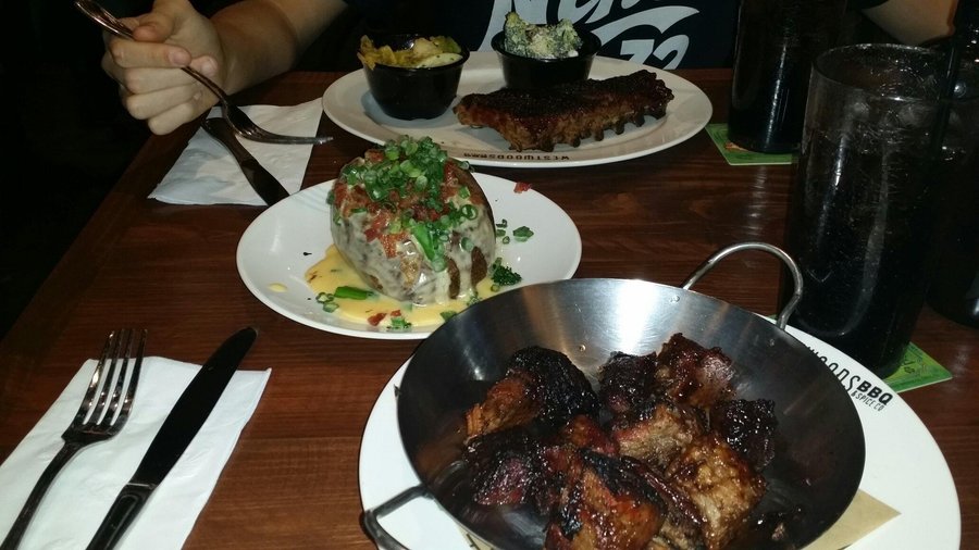 Burnt brisket ends and the loaded baked potato.  AMAZING!!!!!