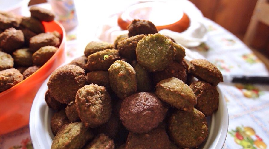 Falafel served as a snack after the Villarica excursion.