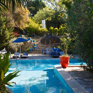pool in the late afternoon