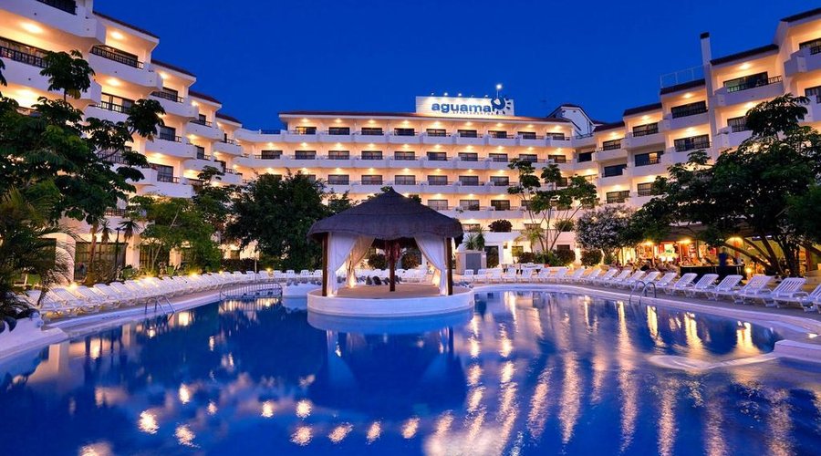 Exterior view of the Aguamar Apartments