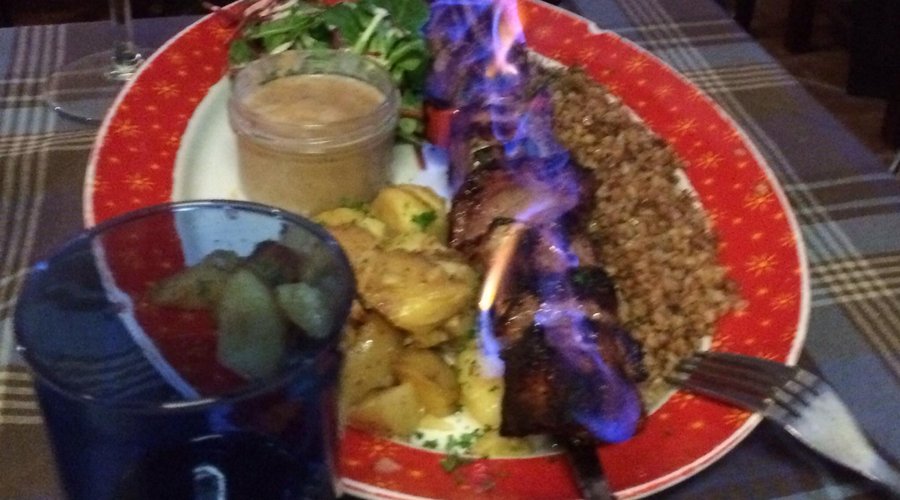 Brochette flambé