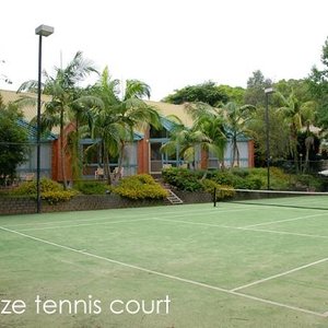 Full size, flood lit tennis courts