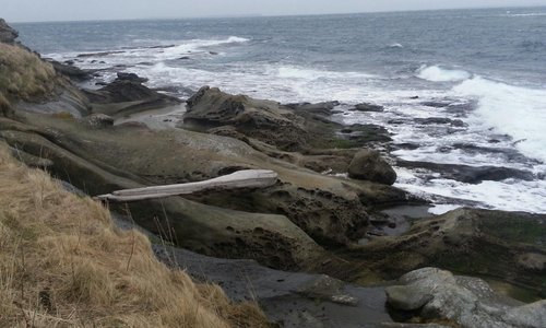 Rocky shore of East Point, Saturna Island