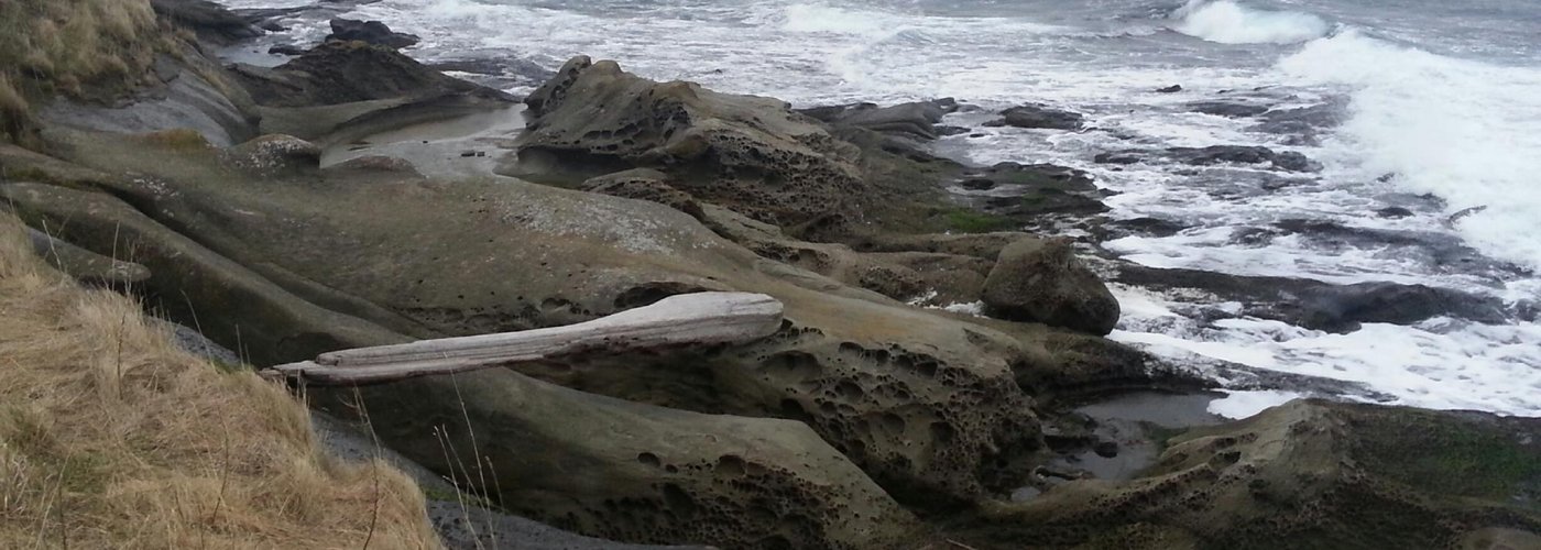 Rocky shore of East Point, Saturna Island