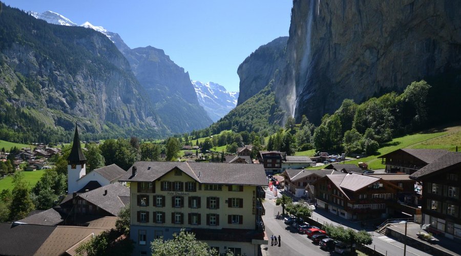 Our hotel and Lauterbrunnen valley