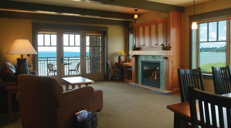 Every residence features a gas fireplace and multiple flat screen televisions a great water view