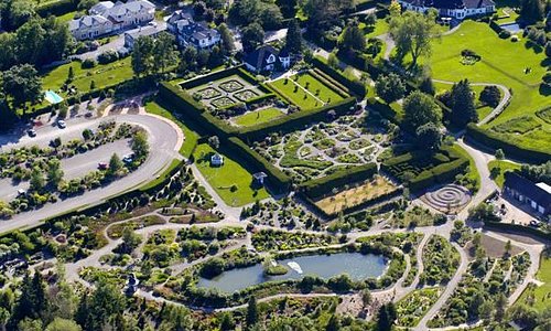 An aerial view of our 27 acre horticulture masterpiece