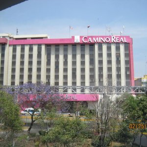 View from walkway connected to the parking garage