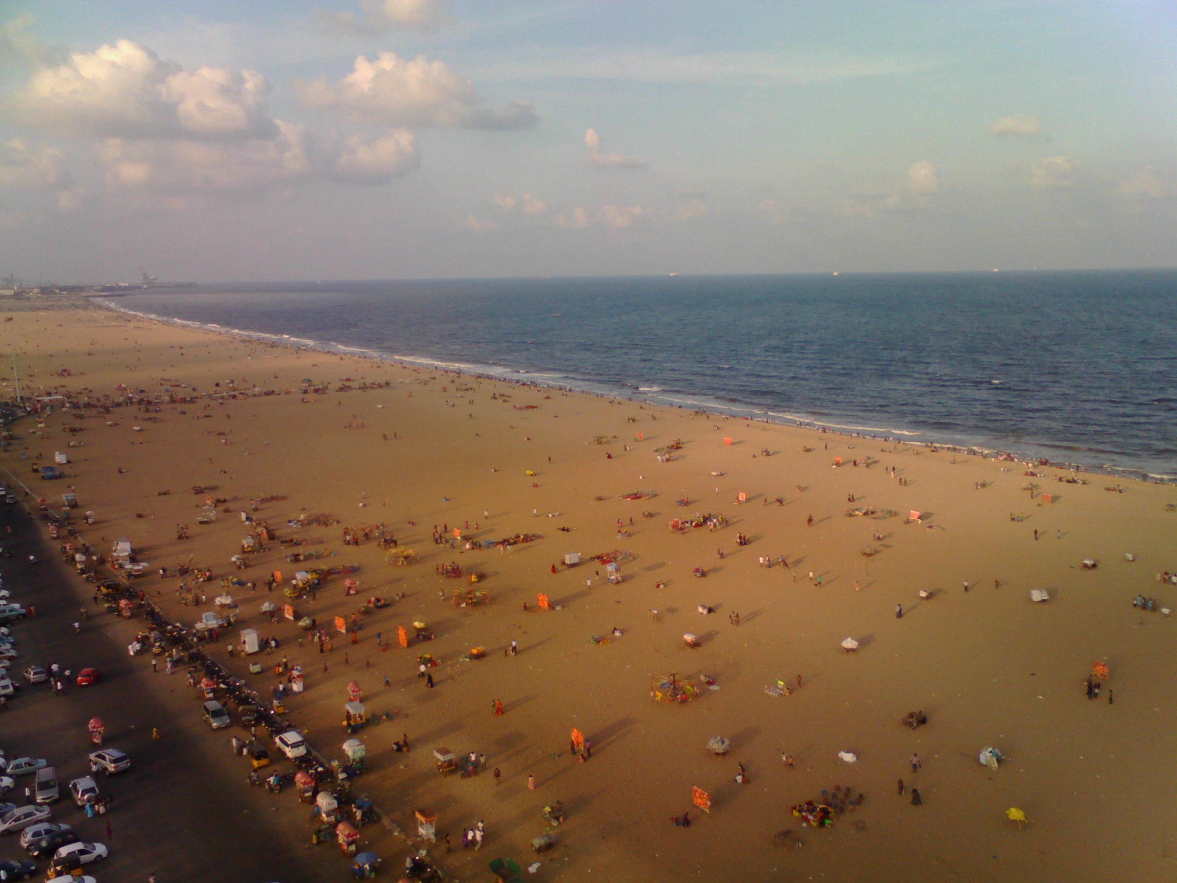 Marina Beach Chennai aerial view 