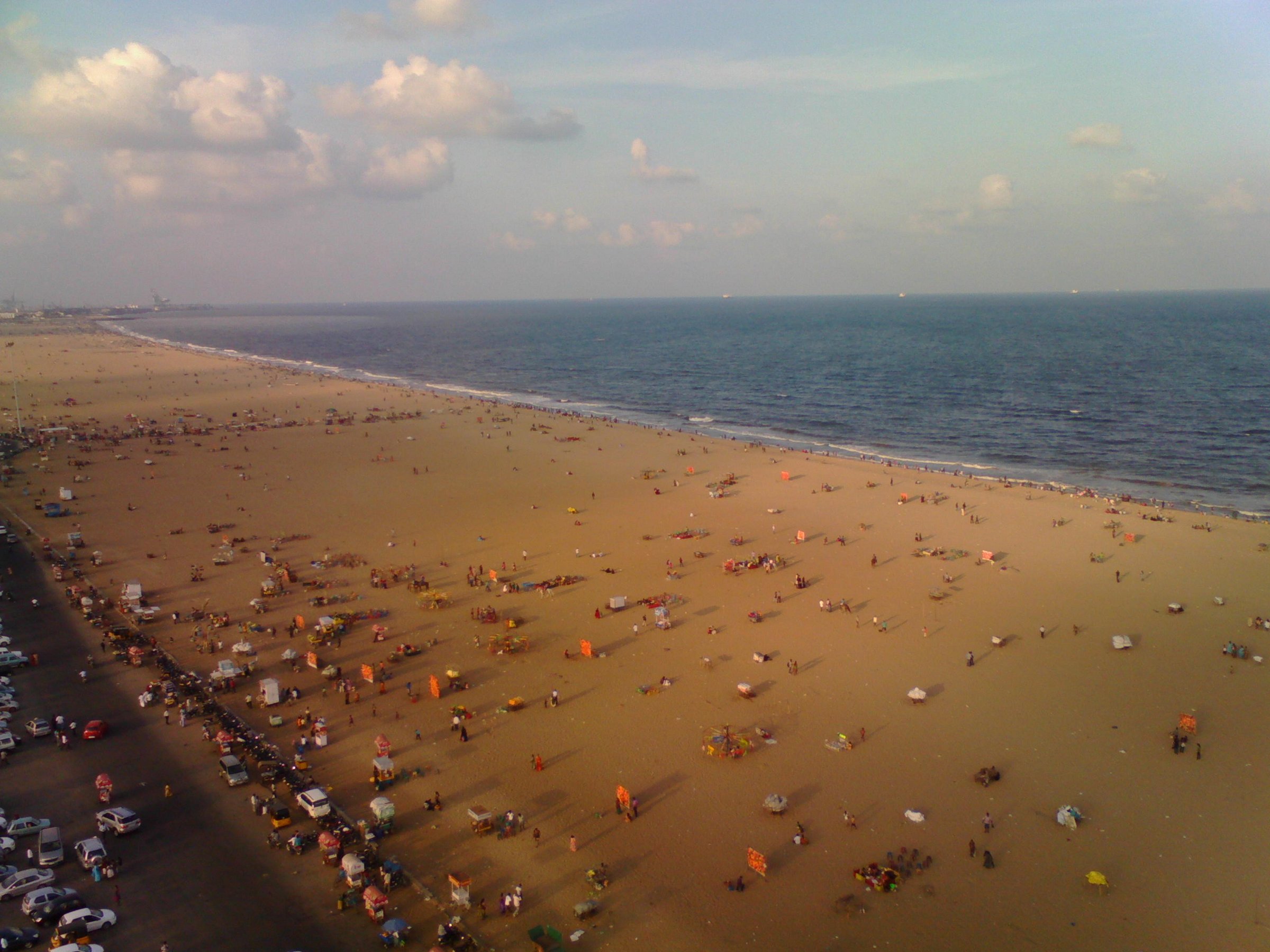 Marina Beach Chennai aerial view