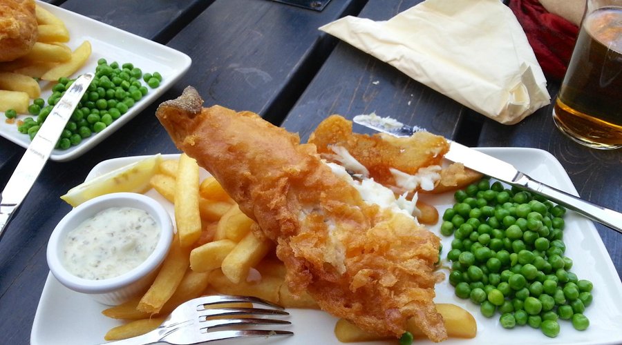 Traditional fish and chips